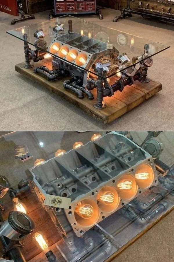 fascinating photos - engine coffee table