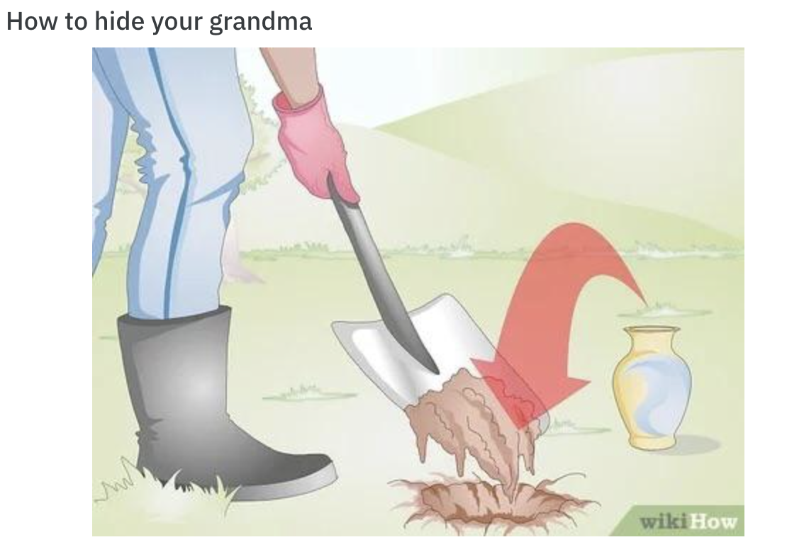 WikiHow Lifehack memes - leg - How to hide your grandma wiki How