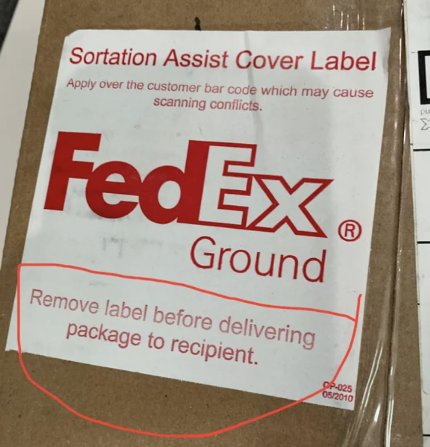 People Who Didn't Do Their Only Job - fedex ground logo black and white - Sortation Assist Cover Label Apply over the customer bar code which may cause scanning conflicts. FedEx Ground Remove label before delivering package to recipient