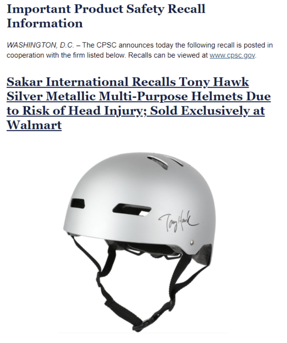 People Who Didn't Do Their Only Job - bicycle helmet - Important Product Safety Recall Information Washington,