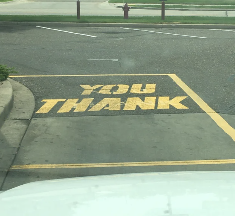 People Who Didn't Do Their Only Job - asphalt - Thank