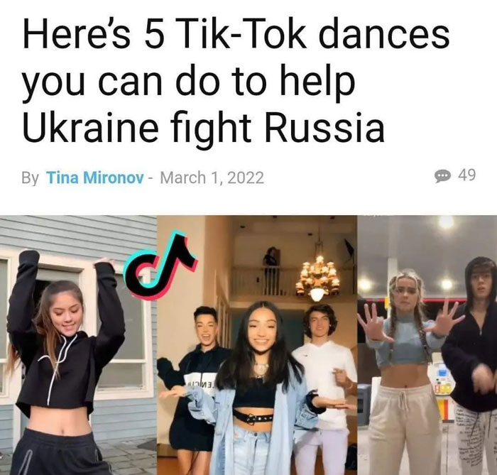 Humans of Capitalism - presentation - Here's 5 TikTok dances you can do to help Ukraine fight Russia By Tina Mironov aja ... 49