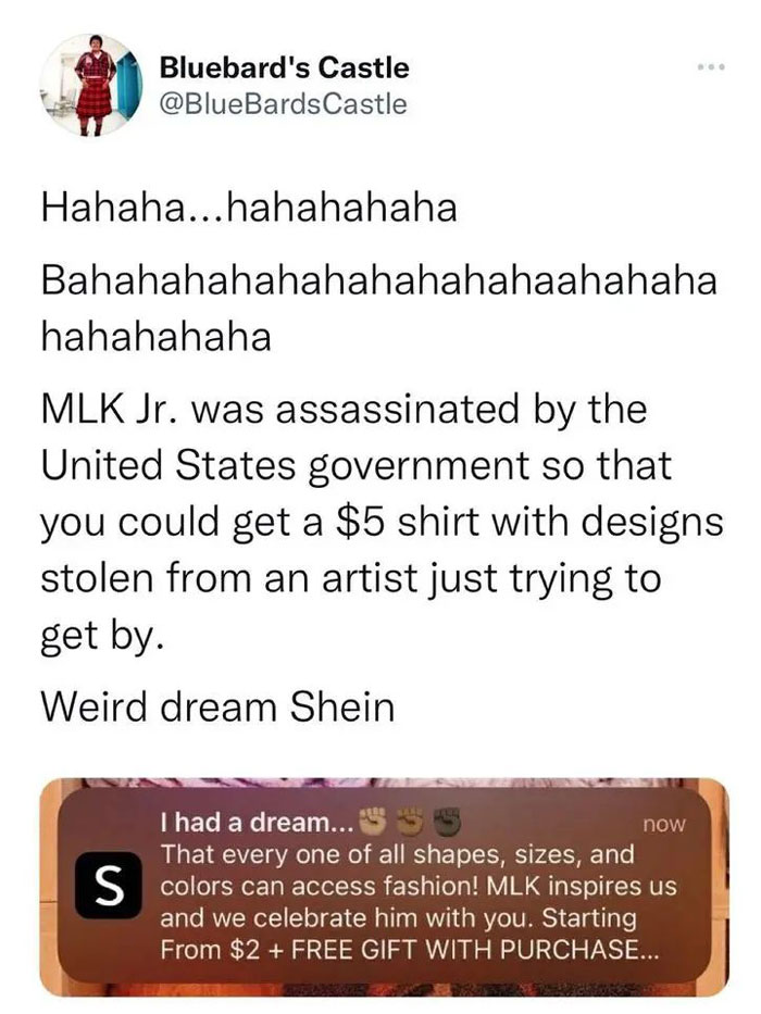 Humans of Capitalism - Bluebard's Castle Castle Hahaha...hahahahaha Bahahahahahahahahahahaahahaha Boo hahahahaha Mlk Jr. was assassinated by the United States government so that you could get a $5 shirt with designs stolen from an artist just trying to ge