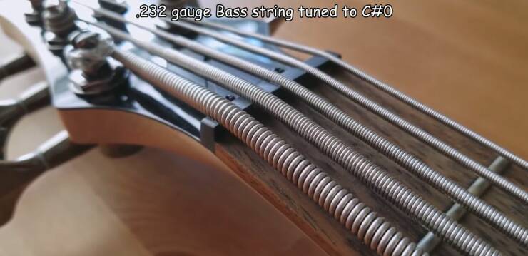 random photos - string instrument - 232 gauge Bass string tuned to C