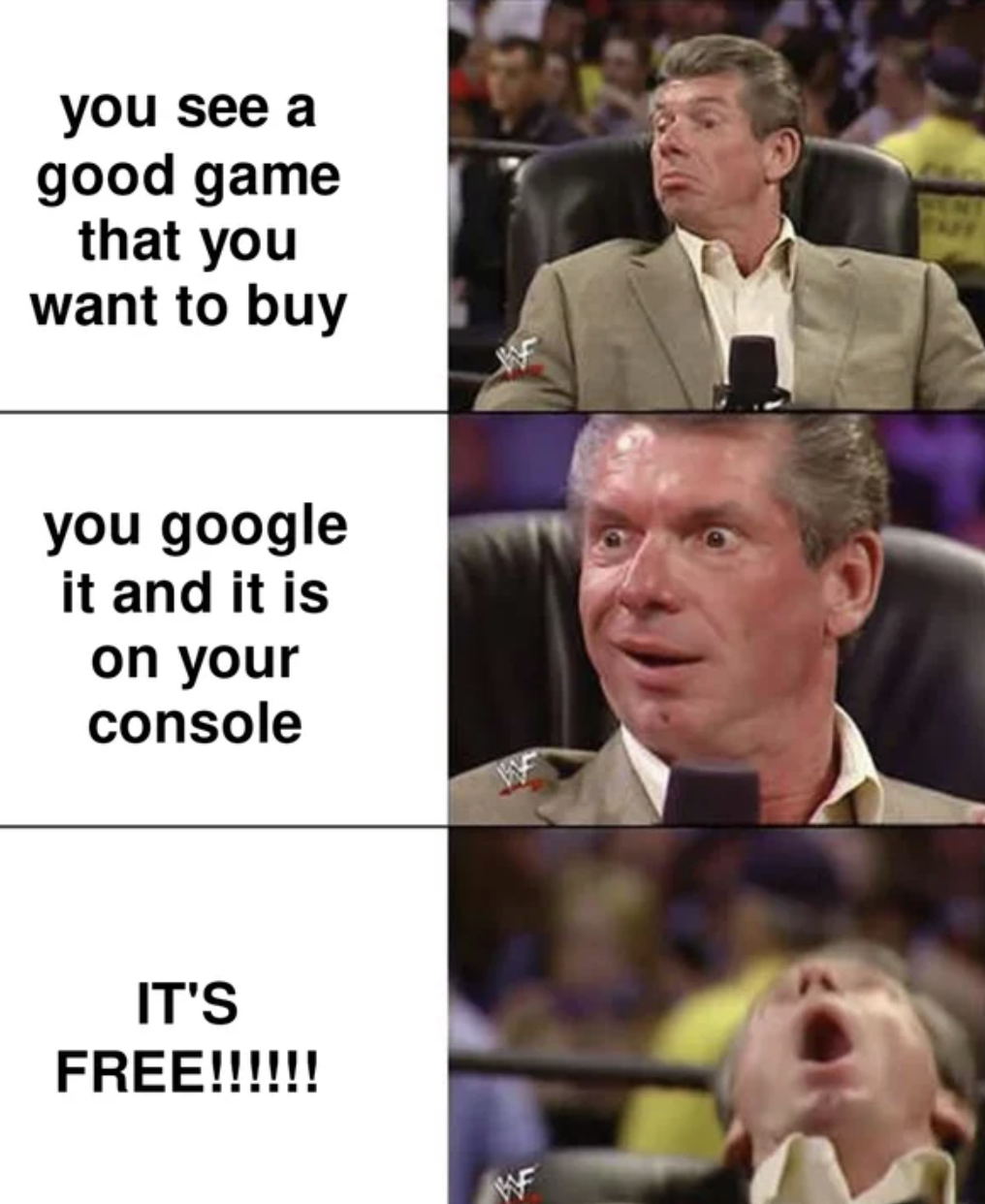 gaming memes - among us memes imposter reaction - you see a good game that you want to buy you google it and it is on your console It'S Free!!!!!!