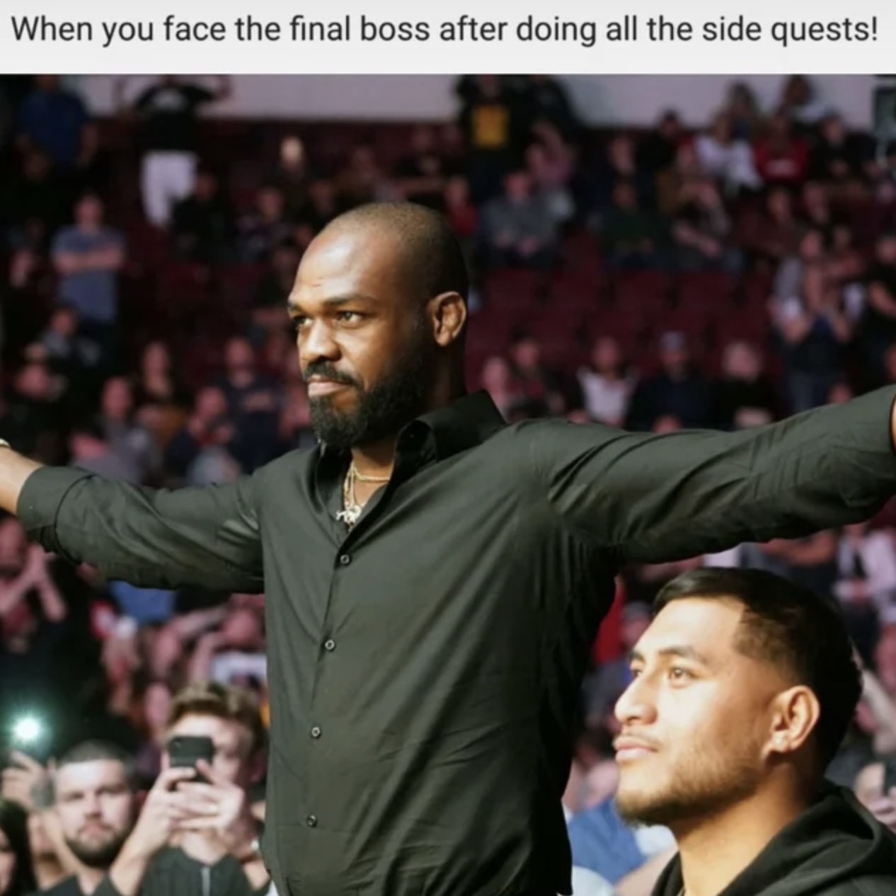 gaming memes - crowd - When you face the final boss after doing all the side quests!