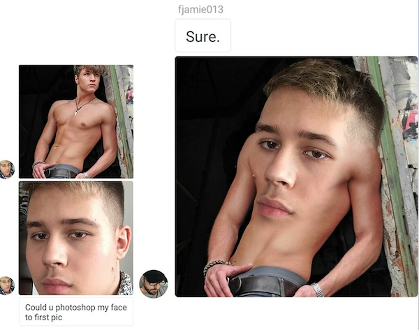 photoshop troll - james fridman face - B Could u photoshop my face to first pic fjamie013 Sure.