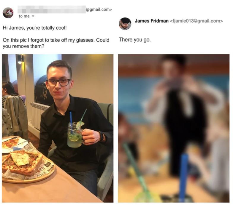 photoshop troll - funny photoshop james fridman - to me .com> Hi James, you're totally cool! On this pic I forgot to take off my glasses. Could you remove them? Ger James Fridman  There you go.