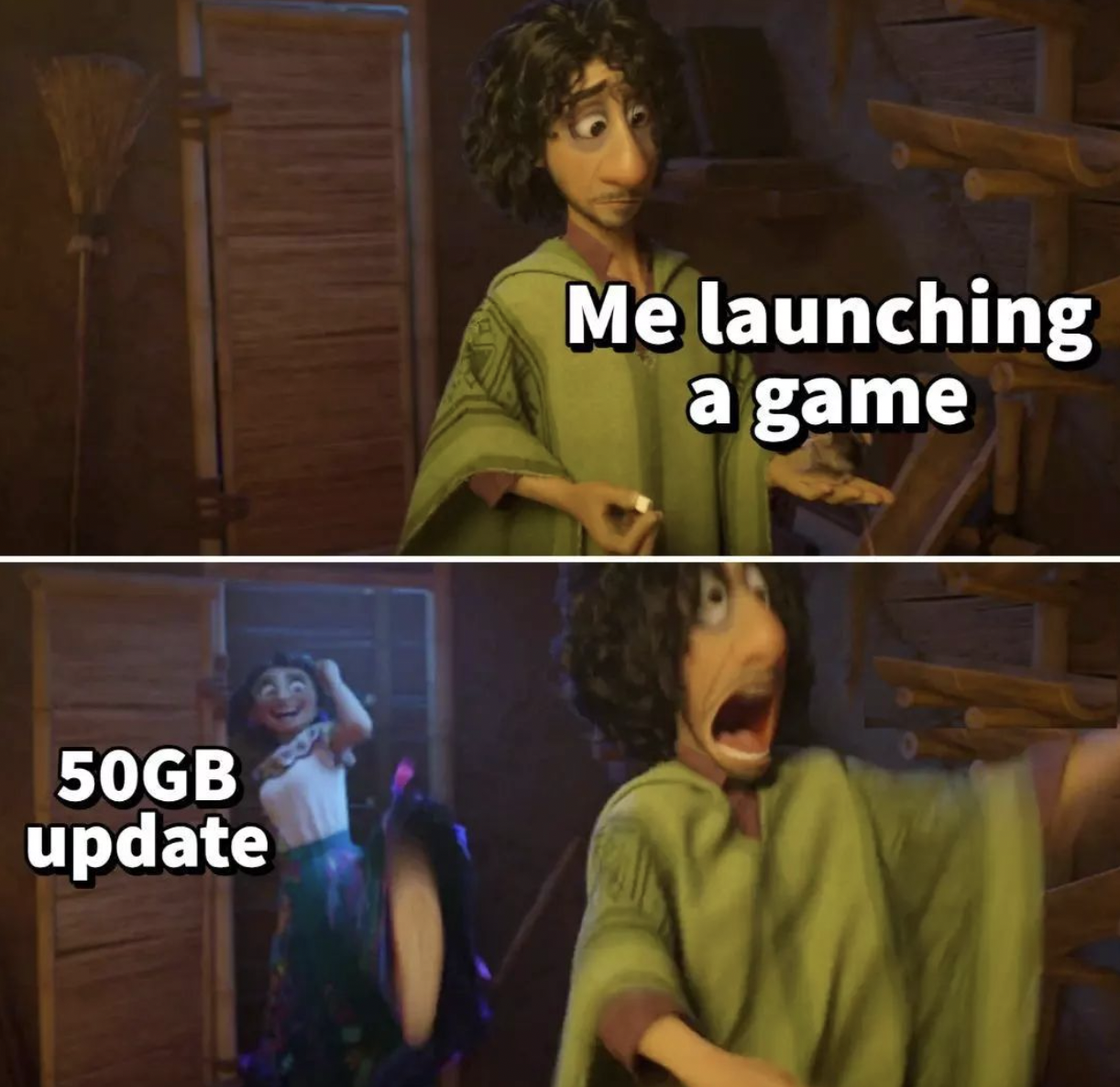 Gaming Memes - photo caption - 50GB update Me launching a game