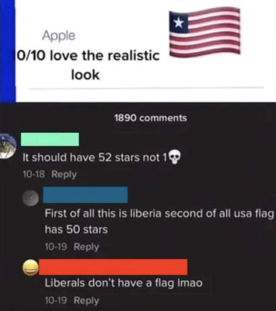 Facepalms - software - Liberals don't have flag