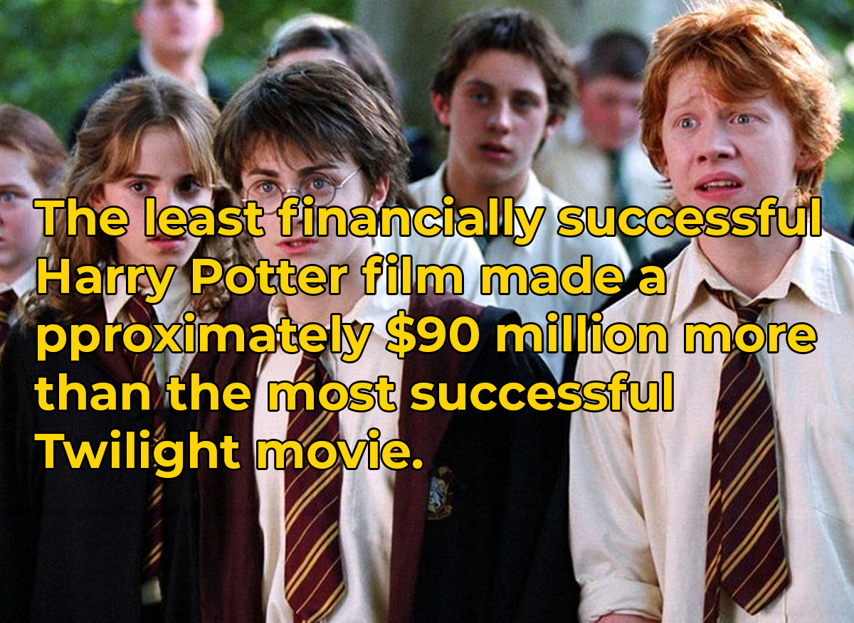 crazy and wtf facts - harry potter and the prisoner - The least financially successful Harry Potter film made a pproximately $90 million more than the most successful Twilight movie.