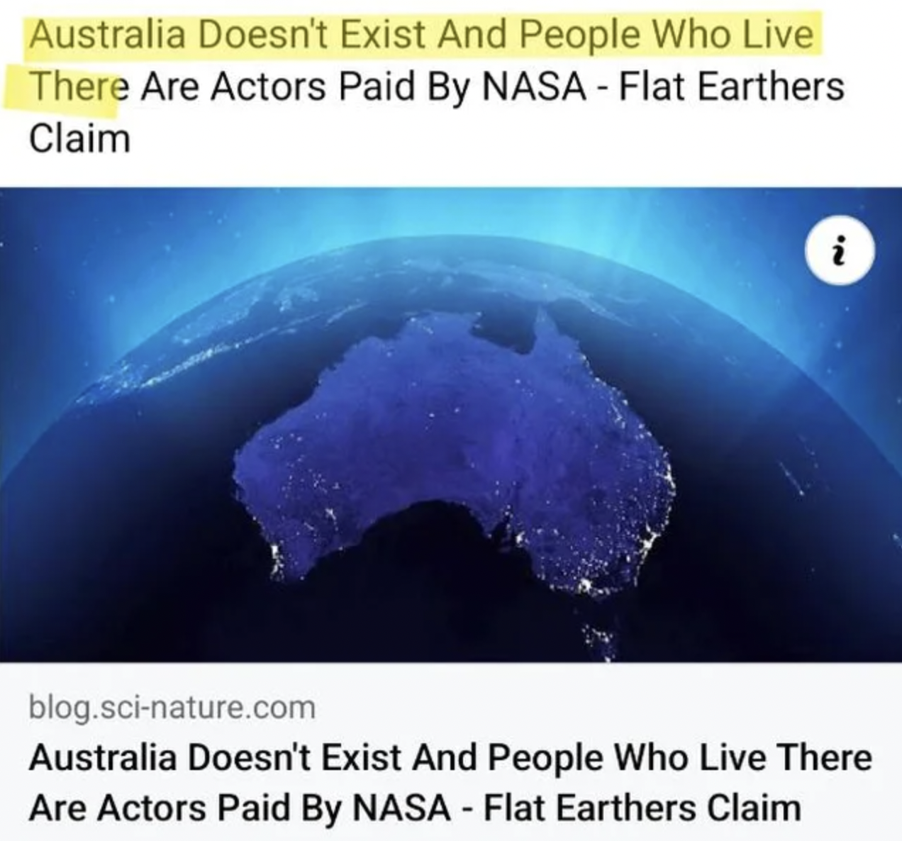 Facepalms - atmosphere - Australia Doesn't Exist And People Who Live There Are Actors Paid By Nasa Flat Earthers Claim