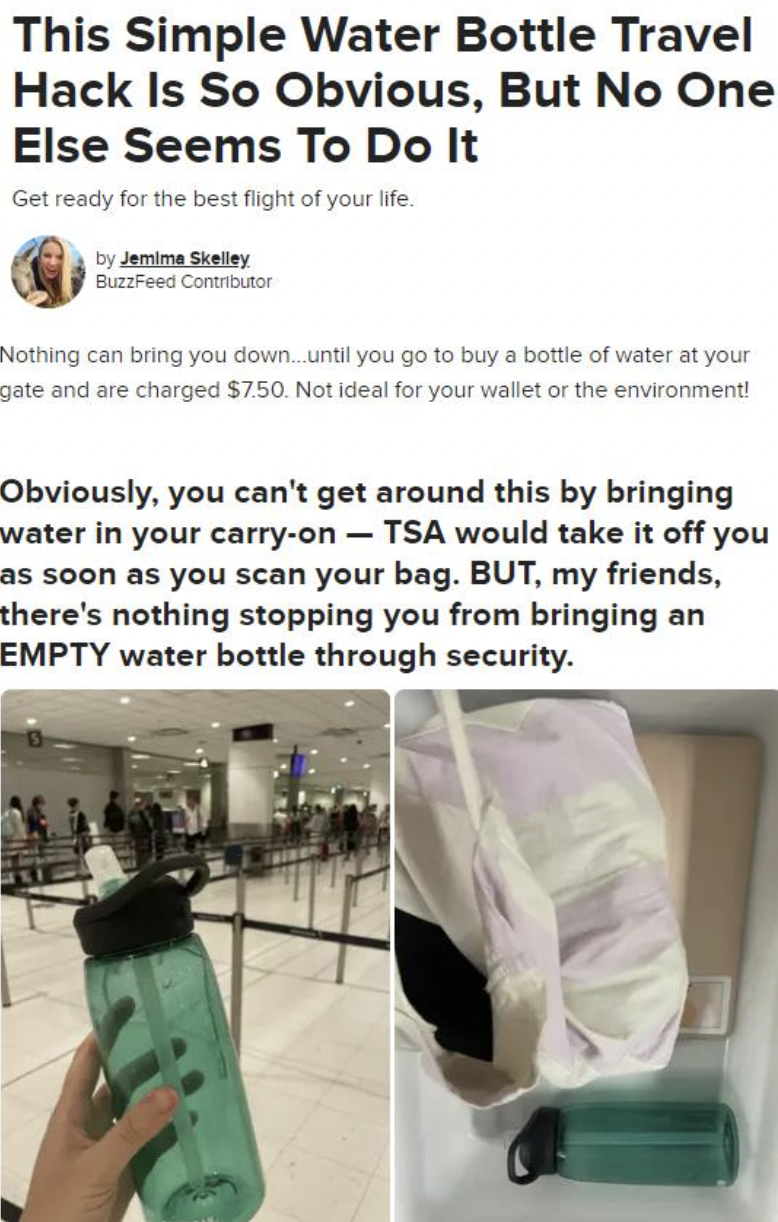 Facepalms - arm - This Simple Water Bottle Travel Hack Is So Obvious, But No One Else Seems To Do It Get ready for the best flight of your life. Nothing can bring you down until you go to buy a bottle of water at your gate and are…