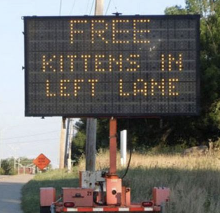 electronic sign hacks - hacked road signs