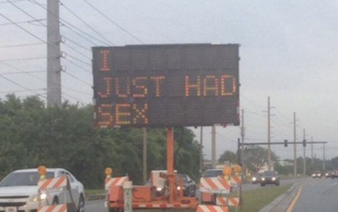 electronic sign hacks - lane - Sex 12