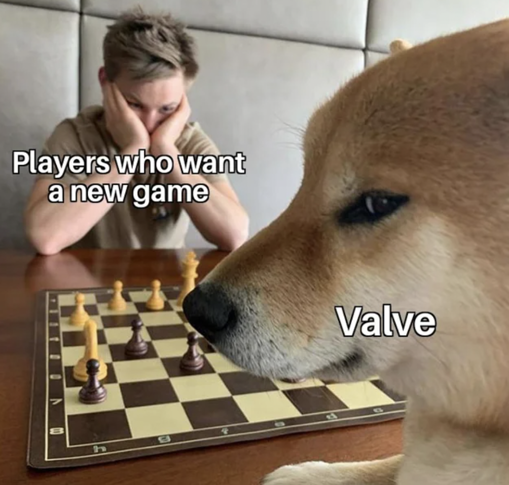 Gaming memes - dog - Players who want a new game Valve