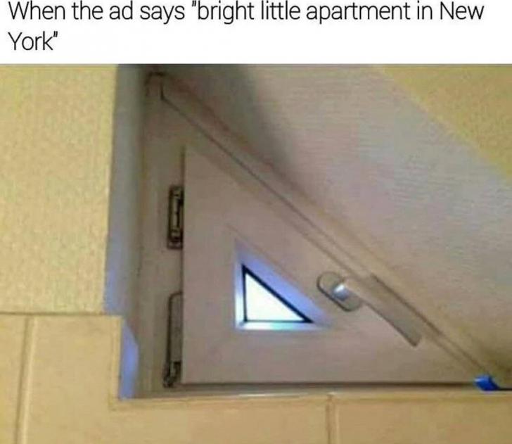 funny memes and pics - When the ad says "bright little apartment in New York"
