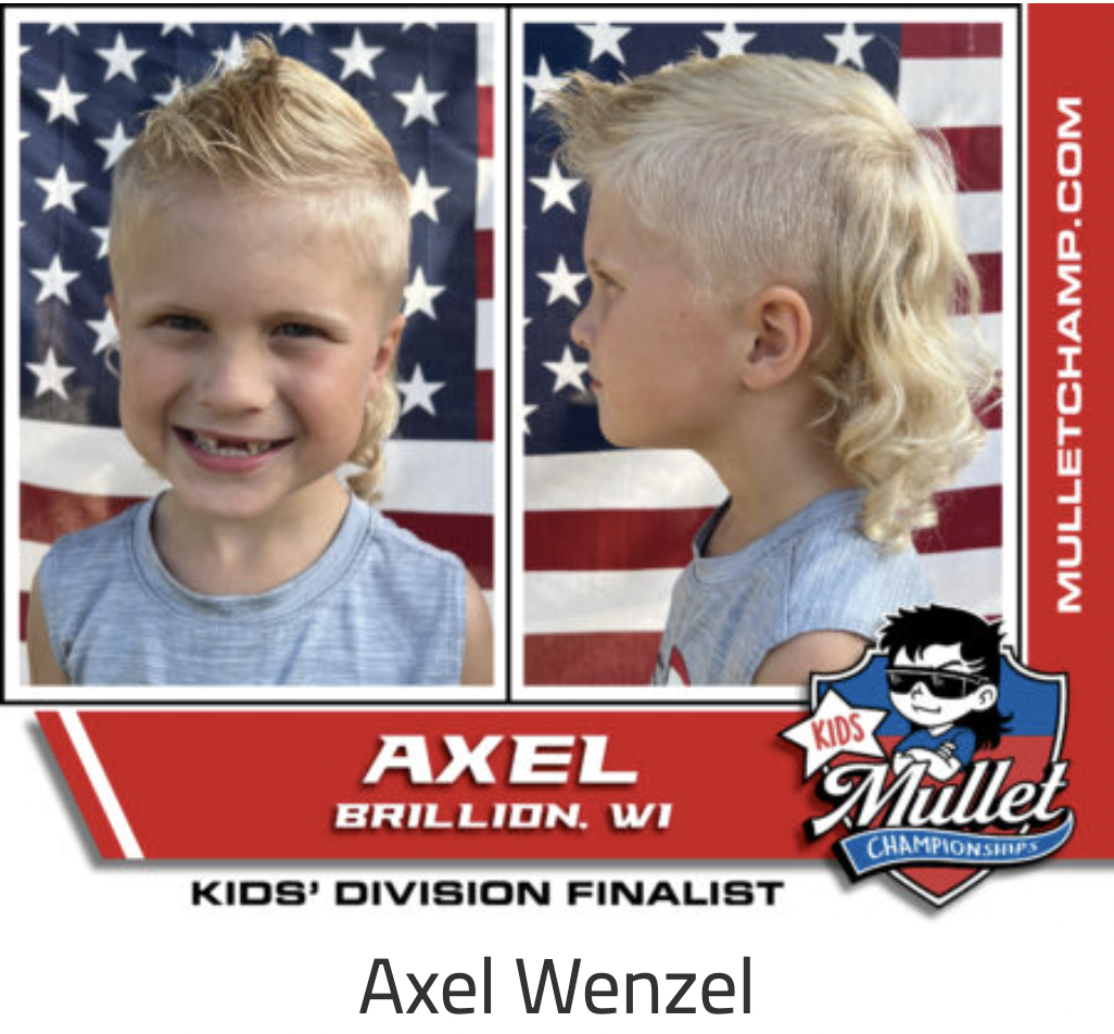 hairstyle - Axel Brillion. Wi Kids' Division Finalist Axel Wenzel Mulletchamp.Com Mullet Championships