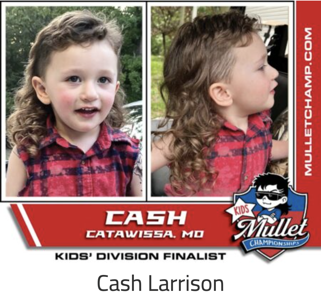 toddler - Cash Catawissa. Mo Kids' Division Finalist Cash Larrison Kids Mulletchamp.Com Mullet Championships