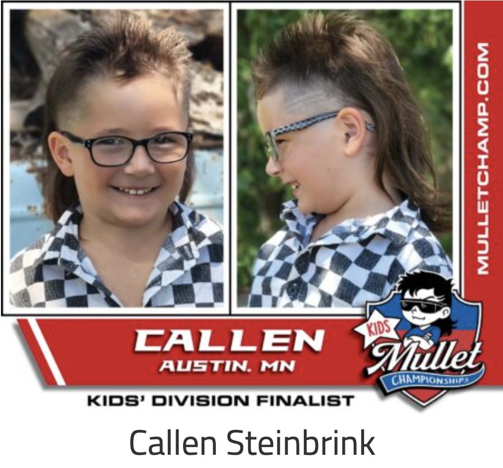 sunglasses - Kids Mulletchamp.Com Callen Mullet Austin, Mn Championships Kids' Division Finalist Callen Steinbrink