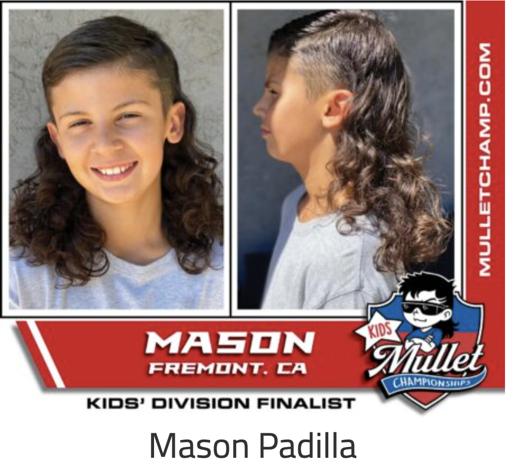 child - Kids Mulletchamp.Com Mason Mullet Fremont. Ca Championship Kids' Division Finalist Mason Padilla
