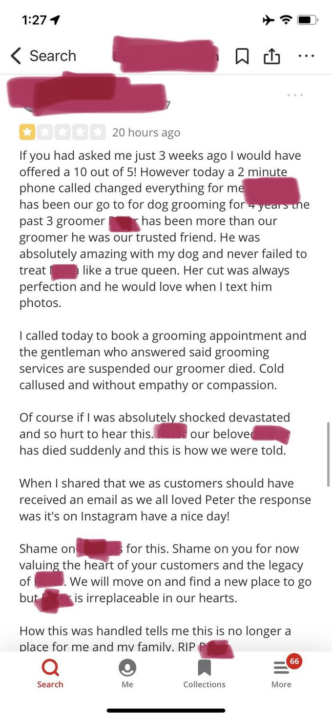 karens in the wild - paper - 1 Search 20 hours ago If you had asked me just 3 weeks ago I would have offered a 10 out of 5! However today a 2 minute phone called changed everything for me has been our go to for dog grooming for 4 years the past 3 groomer 