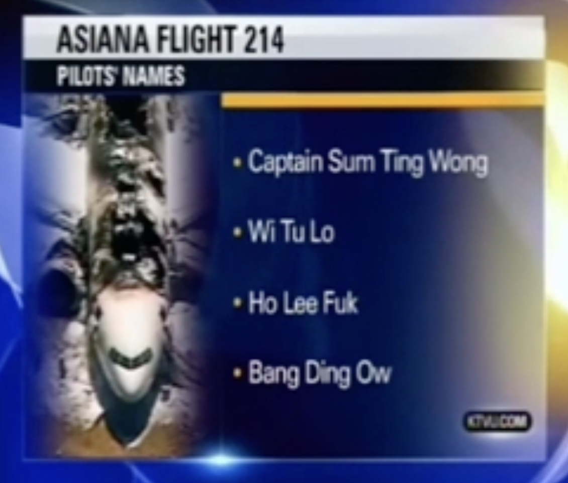 Facepalms - Asiana Flight 214 Pilots Names