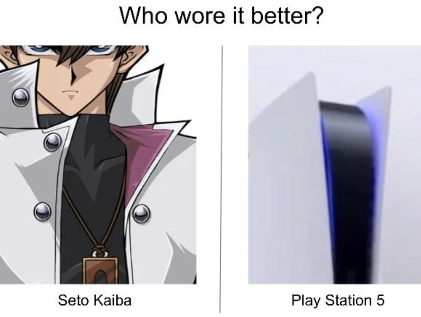 PS5 memes - Who wore it better? Seto Kaiba Play Station 5