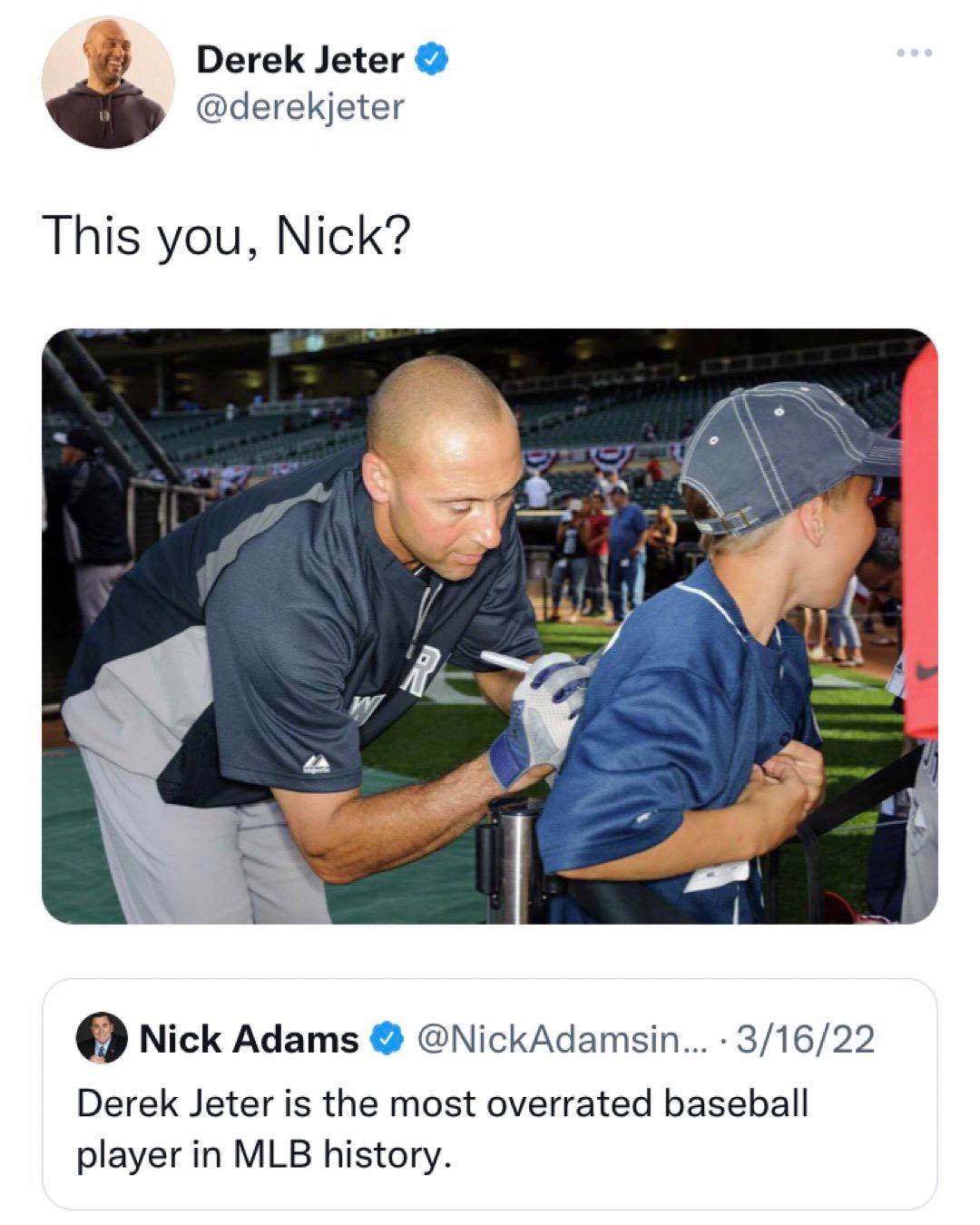 MLB memes - t shirt - Derek Jeter This you, Nick? E Nick Adams ... 31622 Derek Jeter is the most overrated baseball player in Mlb history. .
