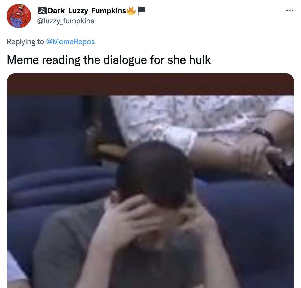 She-Hulk memes - video - Dark_Luzzy_Fumpkins Meme reading the dialogue for she hulk