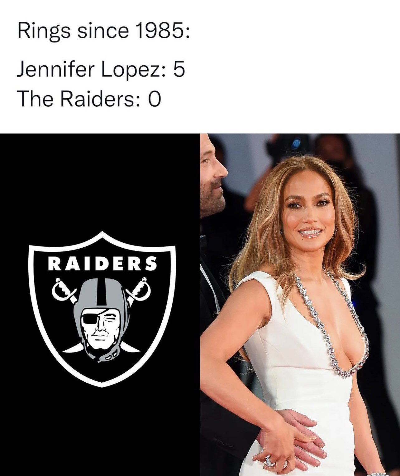 NFL Memes Preseason Roundup - oakland raiders - Rings since 1985 Jennifer Lopez 5 The Raiders 0 Raiders blboang Mbele