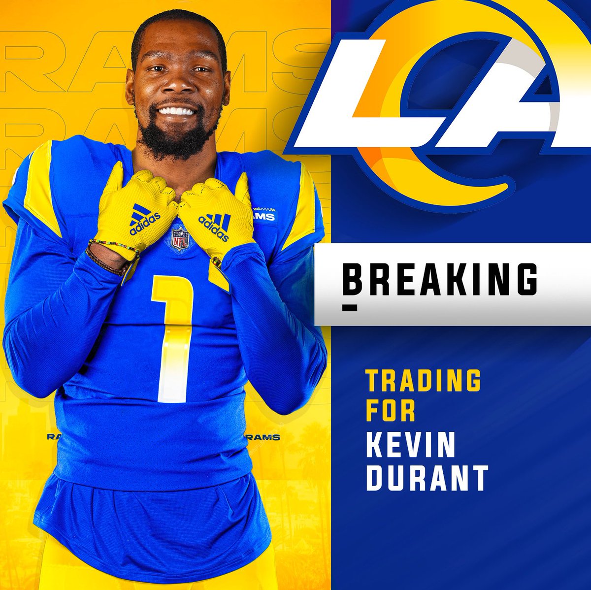 NFL Memes Preseason Roundup - kevin durant rams meme - Ra adidas Dan 19 adidas Ms L Rams Breaking Trading For Kevin Durant