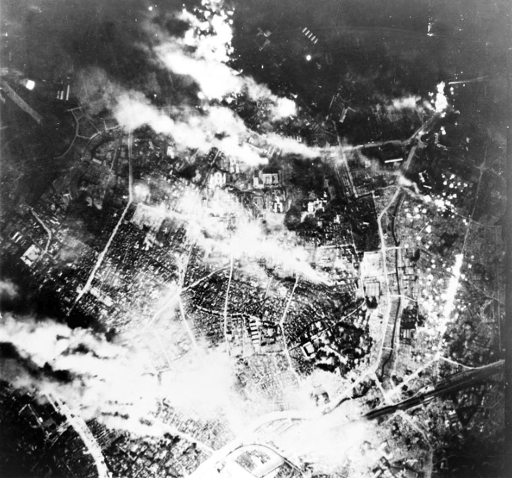 Spectacular Photos  - The Bombing of Tokyo aka "Operation of Meetinghouse" is the single most destructive bombing raid in human history which destroyed 41 km2 of central Tokyo and killed at least 100.000 civilians. The atomic bombing of Nagasaki by compar