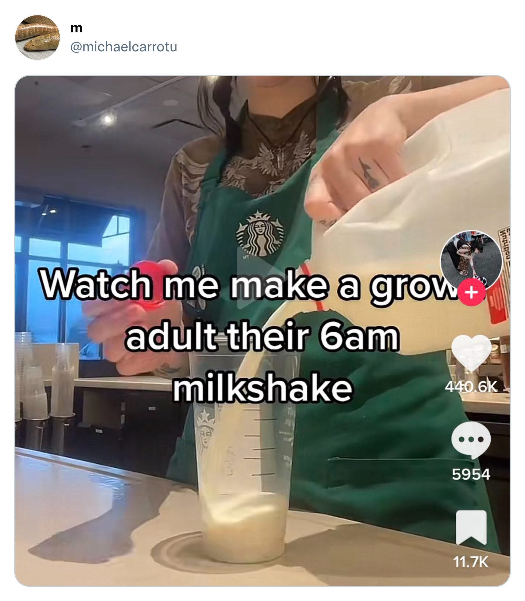 Monday Morning Randomness - m Watch me make a grow adult their 6am milkshake .6K 5954