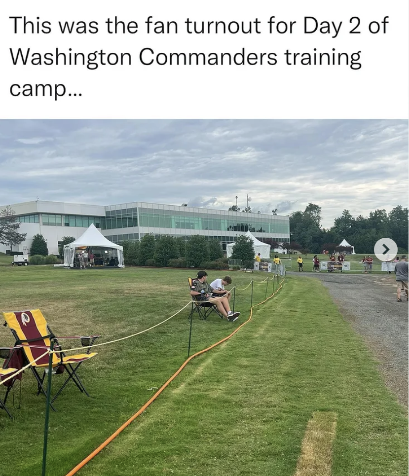 NFL memes preseason - washington commanders training camp fans - This was the fan turnout for Day 2 of Washington Commanders training camp...