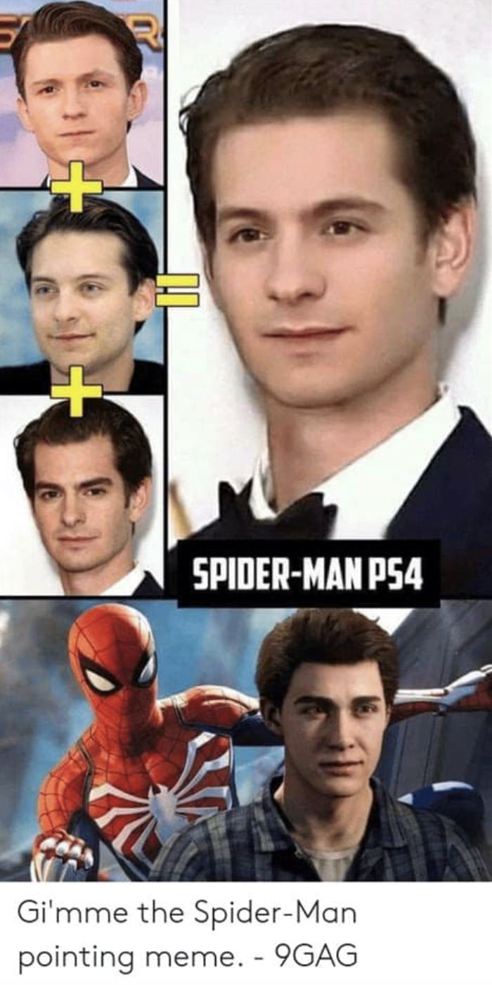 Spider-Man PS4 Memes - spiderman pointing meme origin - SpiderMan PS4 Gi'mme the SpiderMan pointing meme. 9GAG