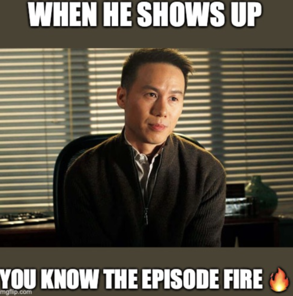 Law & Order: SVU memes - photo caption - When He Shows Up You Know The Episode Fire mgflip.com