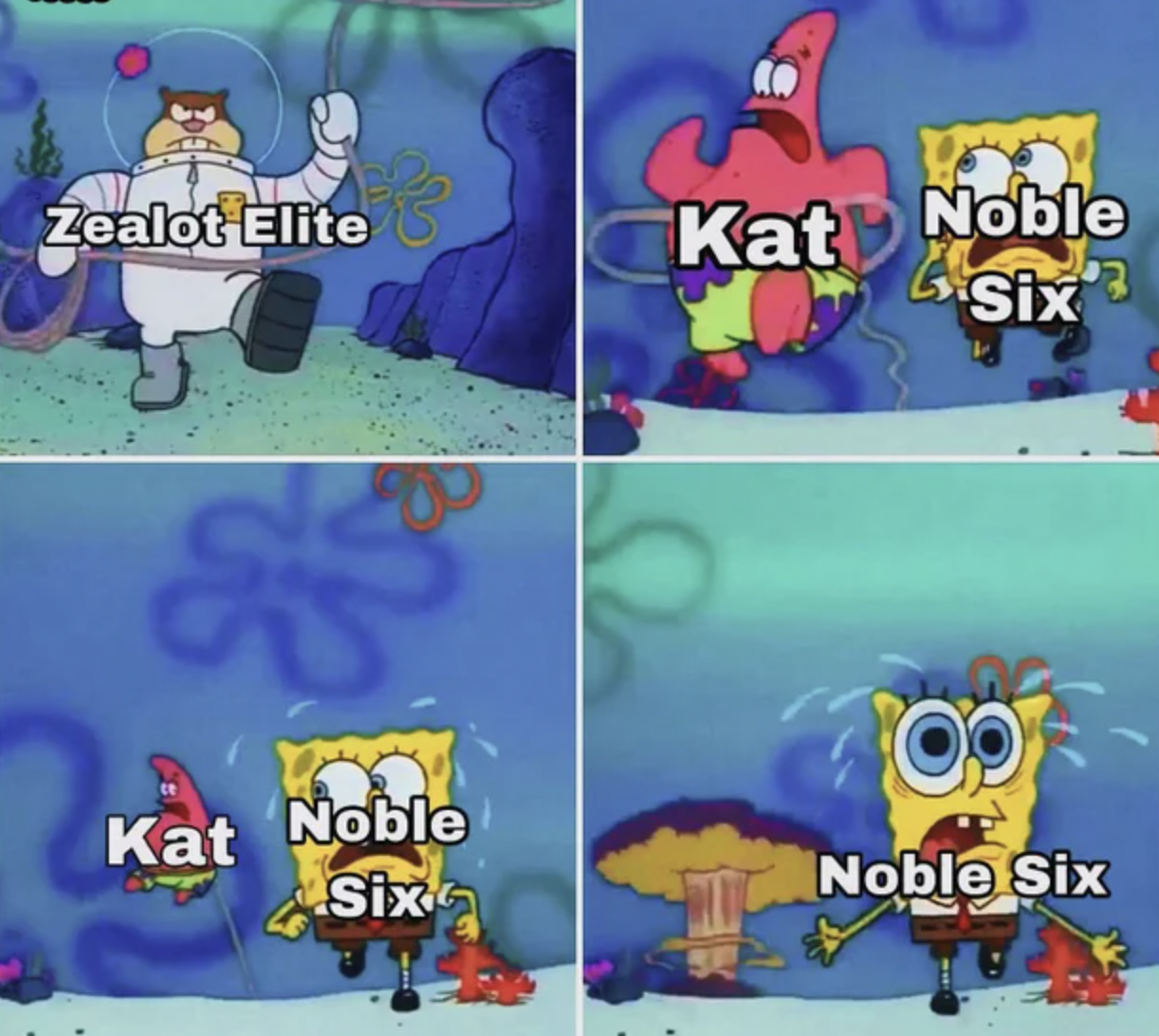 Halo Memes Co-Op - cartoon - Zealot Elite Kat Noble Six Kat Noble Six3 Noble Six