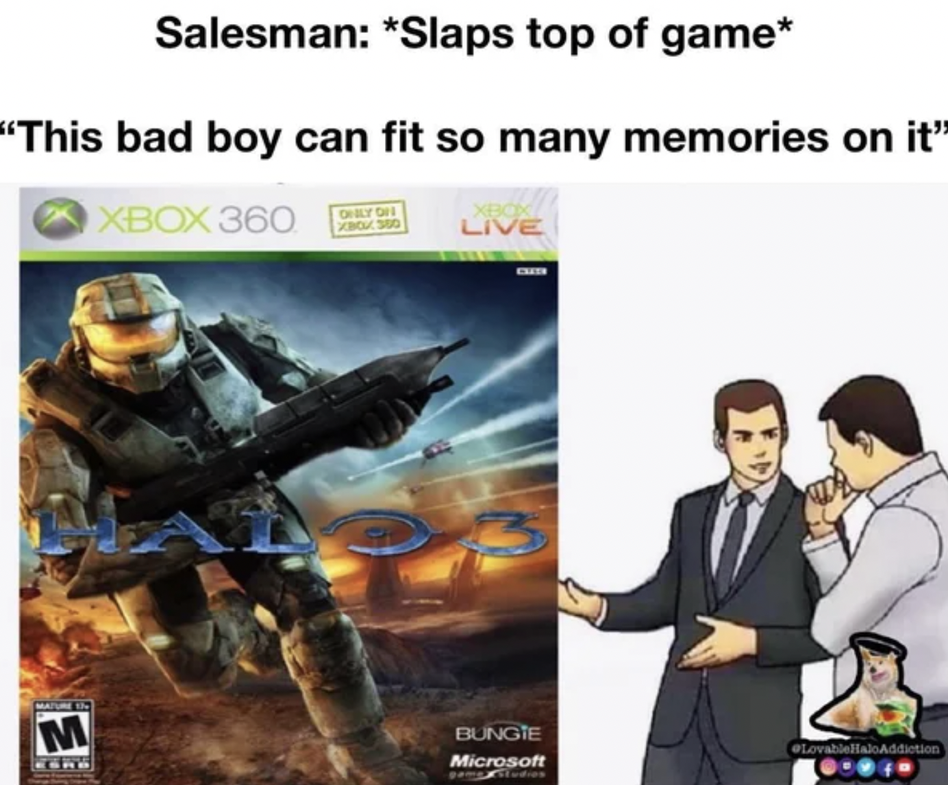 Halo Memes Co-Op - halo 3 - Salesman Slaps top of game