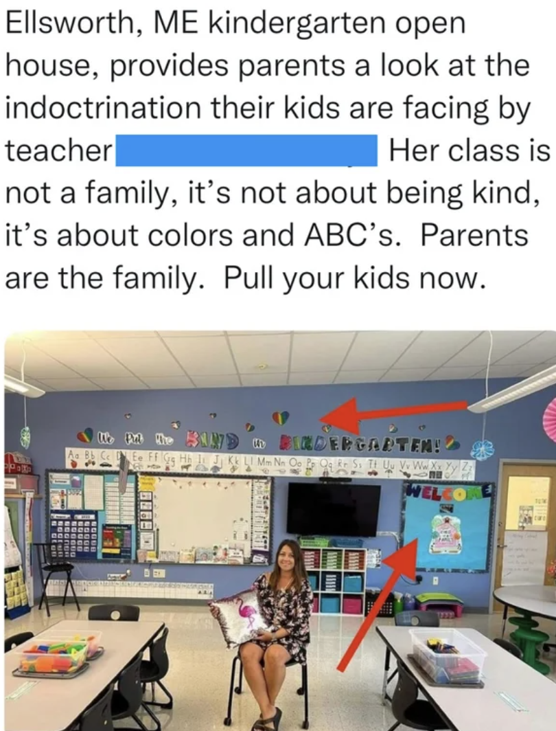 Funny Facepalms - Me kindergarten open house, provides parents a look at the their kids are facing by indoctrination teacher Her class is not a family, it's not about being kind, it's about colors and Abc's. Parents are the family. Pull your kids now