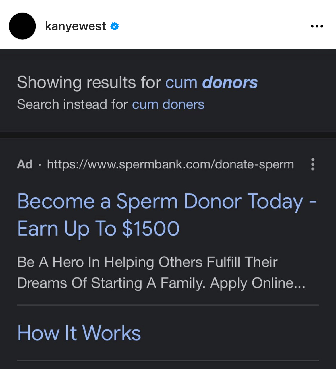 Kanye West Instagram Meltdown - software - kanyewest Showing results for cum donors Search instead for cum doners Ad Become a Sperm Donor Today Earn Up To $1500 Be A Hero In Helping Others Fulfill Their Dreams Of Starting A Family. Apply Online... ... How