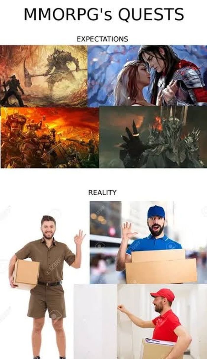 mmorpg quests meme - Mmorpg'S Quests 123RF Expectations Reality