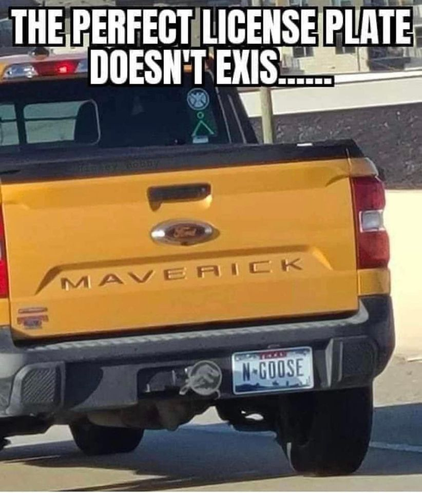 ford maverick n goose - The Perfect License Plate Doesn'T Exis Maverick Capiten NGoose