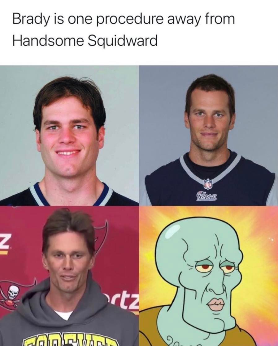 NFL football memes - handsome squidward - Brady is one procedure away from Handsome Squidward Z Forsi rtz Patriots