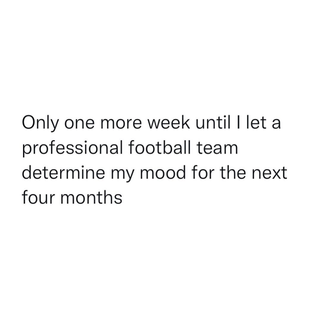 NFL football memes - Only one more week until I let a professional football team determine my mood for the next four months