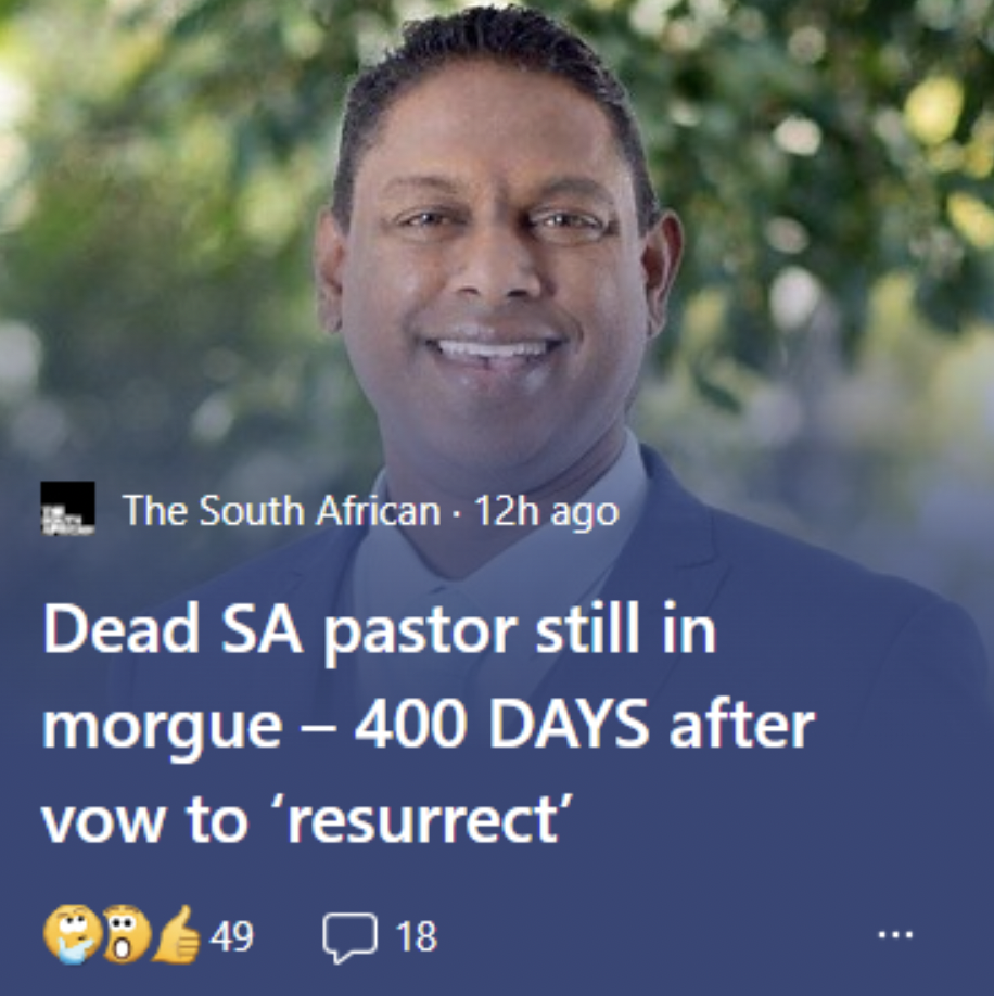 Confidently incorrect, dead SA preacher