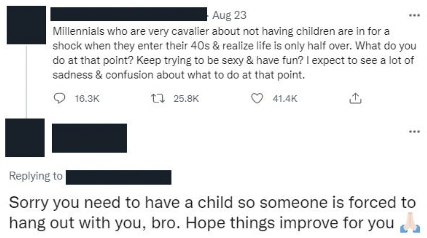 Murdered by Words - who are very cavalier about not having children are in for a shock when they enter their