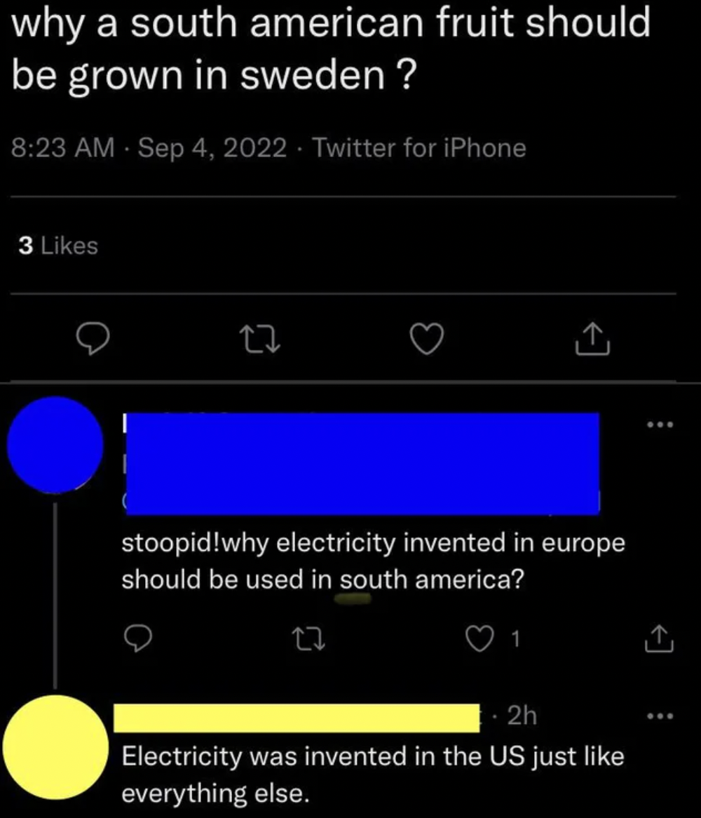 Confidently Incorrect - screenshot - why a south american fruit should be grown in sweden ?