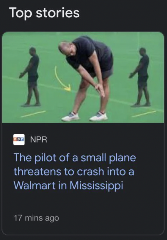 One Job Fails - standing - Top stories Npr The pilot of a small plane threatens to crash into a Walmart in Mississippi