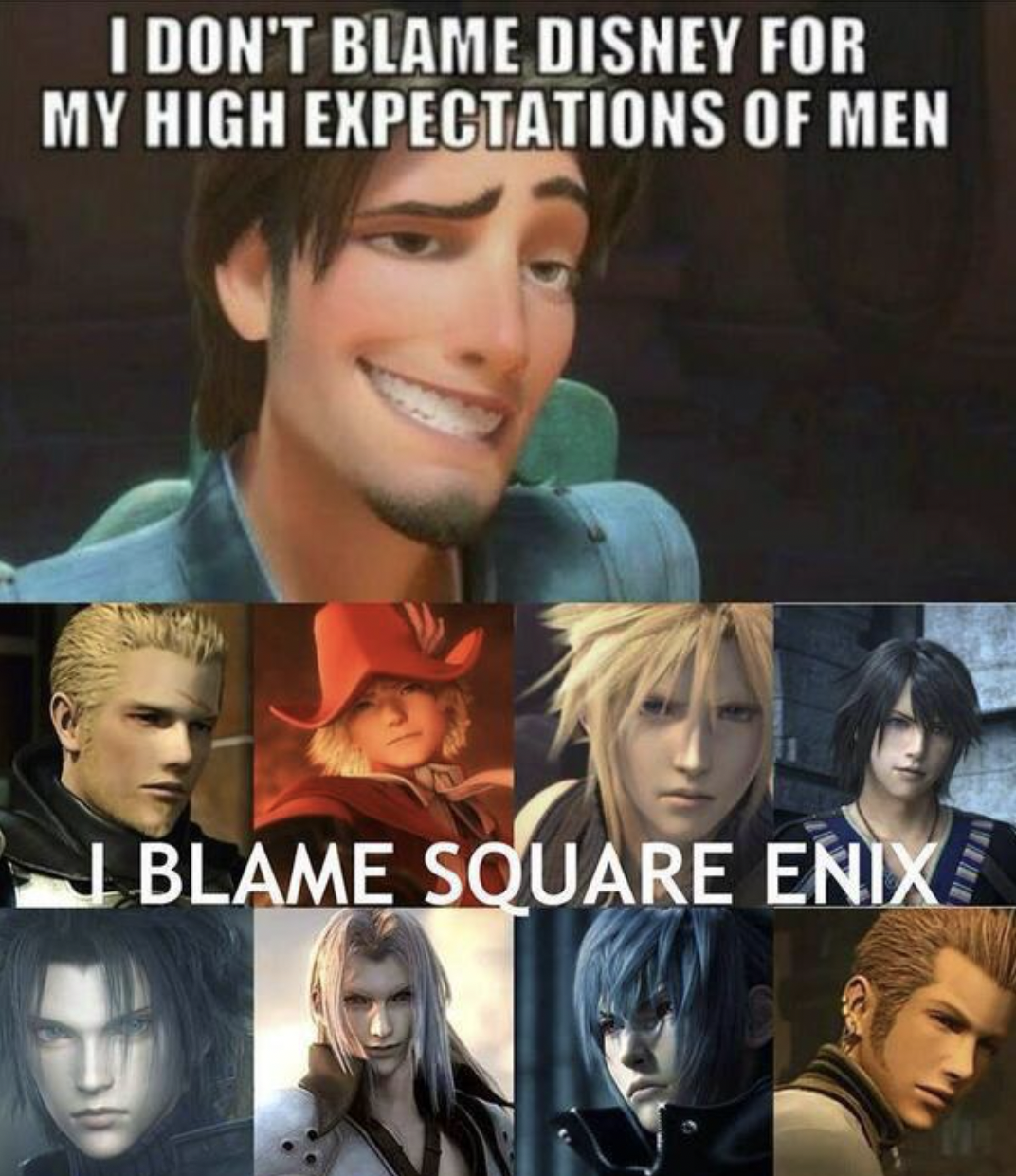 Gaming memes - final fantasy - I Don'T Blame Disney For My High Expectations Of Men ww Blame Square Enix